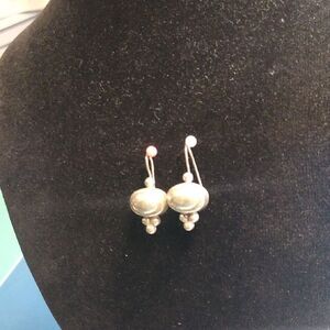 Elegant 925 Silver Drop Earrings Cottagecore Grandmacore Granny Chic